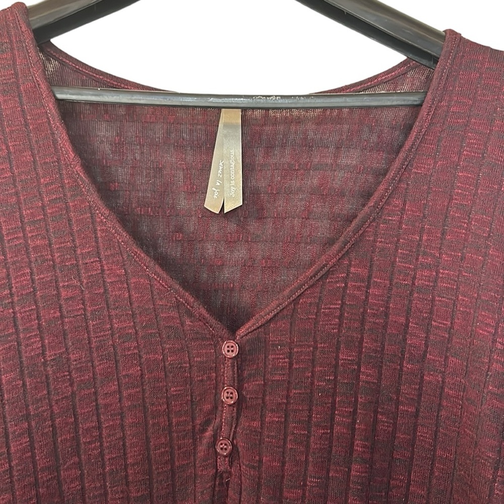 Penningtons women’s v-neck tunic lightweight knit viscose blend burgundy 2x‎